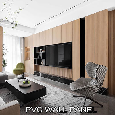 5mm Wood Grain PVC Wall Board Flexible Bamboo Charcoal Decorative Wall Panel
