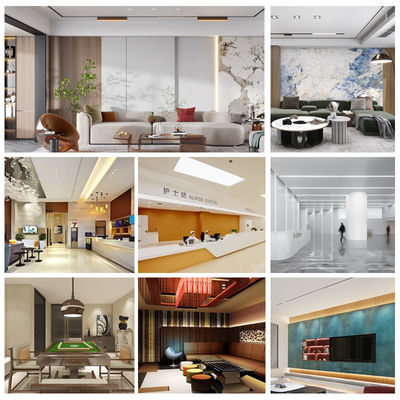 Marble Wall Panel Bamboo Charcoal Wood Veneer Interior Decorative Panels