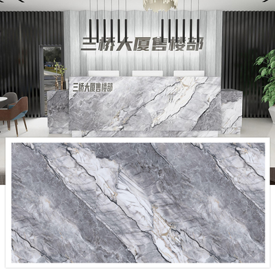 High-quality 1220*2440*5/8mm Waterproof And Wear-resistant Bendable Bamboo Charcoal Wood Veneer PVC Eco-Friendly High Gloss Marble Wood Veneer For Background Wall