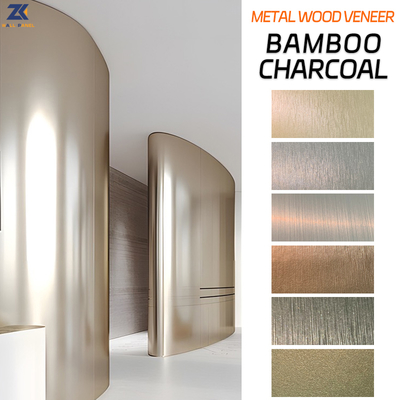 Fireproof Bamboo Charcoal Wood Veneer 5mm/8mm Waterproof Wall Panel