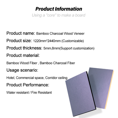 New Design 8mm Bamboo Charcoal Wall Panels Metal Wall Panels Fire-resistant Interior Decoration Materials For Exhibition Halls