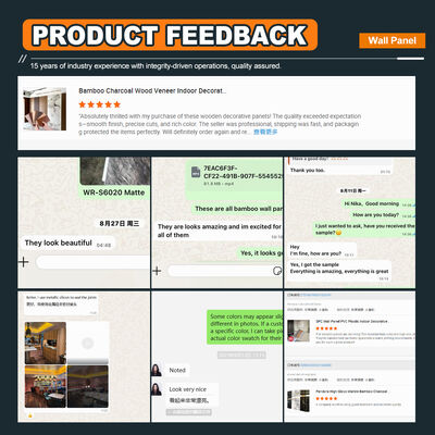 Wood Grain PVC Wall Panel For Interior Decoration Commercial Project Factory Supply Bamboo Fiber Wall Panel