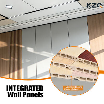 Bamboo Wood Fiber Integrated Wallboard TV Background Easy WPC Fluted Decorative Panel