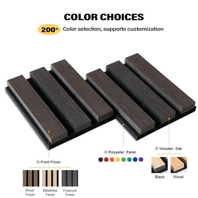 Acoustic Wall Panels MDF Polyester Fiber Soundproof Panels Wood Slat Acoustic Wood Panels