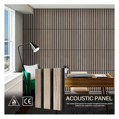 Acoustic Wall Panels MDF Polyester Fiber Soundproof Panels Wood Slat Acoustic Wood Panels