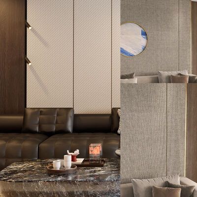 Modern Style Fabric Texture Design Bamboo Charcoal Wood Veneer For Indoor Decoration