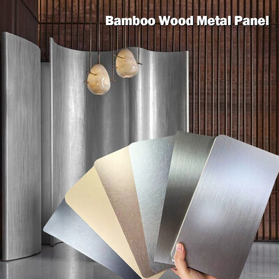 Customized Metal Interior Wall Panel For Indoor Decoration Bamboo Charcoal Wood Veneer