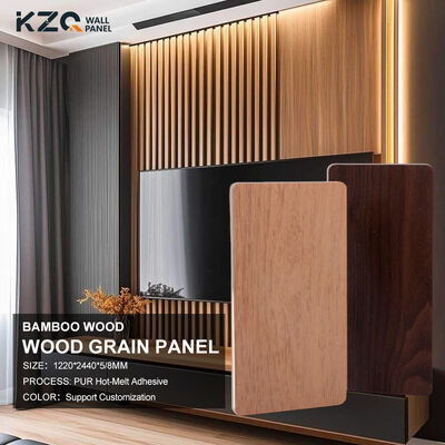 Hot Sale Wood Grain Wall Panel Bamboo Fiber Wall Panel For Indoor And Office