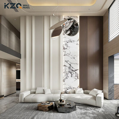 High Density Bamboo Wood Fiber Veneer PET Marble Wall Panel Interior Decoration Board