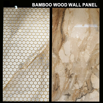 Modern High Gloss Marble Wall Panel Luxury Wall Decoration Bamboo Fiber Wall Panel