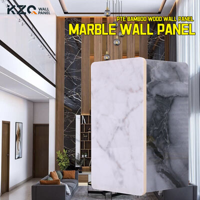 1220*2440mm Marble Wall Panel Waterproof Decoration Board Bamboo Fiber Wall Panel