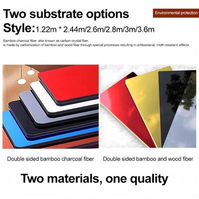 PET Mirror Panel Bamboo Charcoal Wood Mirror Wood Veneer Bamboo Wood Fiber Wall Panel