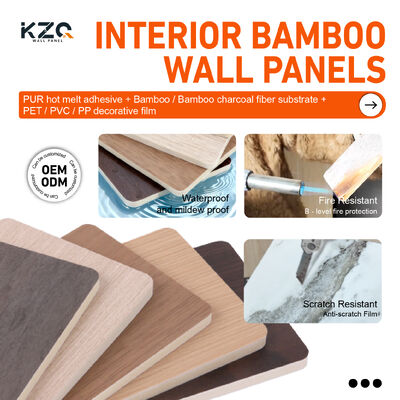 Metal Wall Panel Modern Fireproof Waterproof Charcoal Bamboo Wall Panel