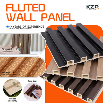 B Fireproof Waterproof wpc fluted wall panels for TV Background Wall Panel