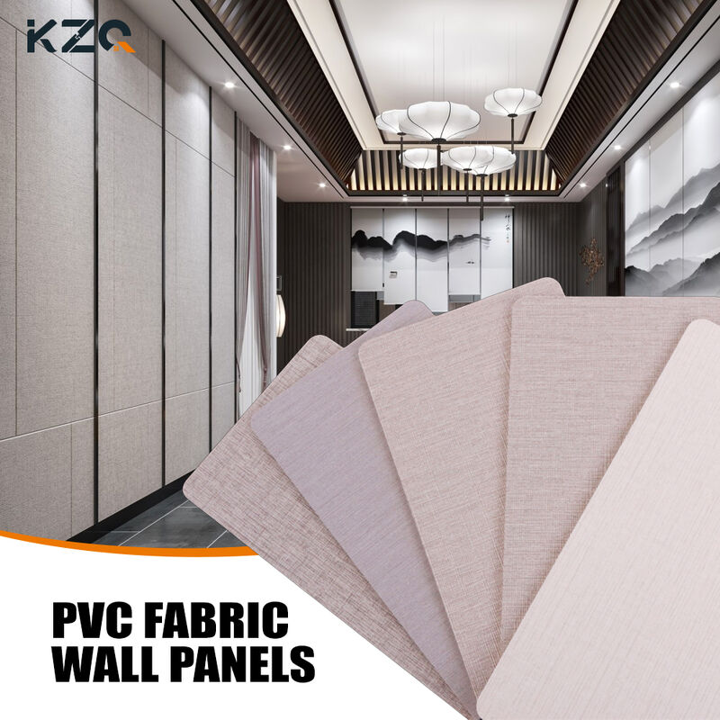 Bamboo Charcoal Wood Veneer PVC Fabric Wall Panel For Commercial Office Building