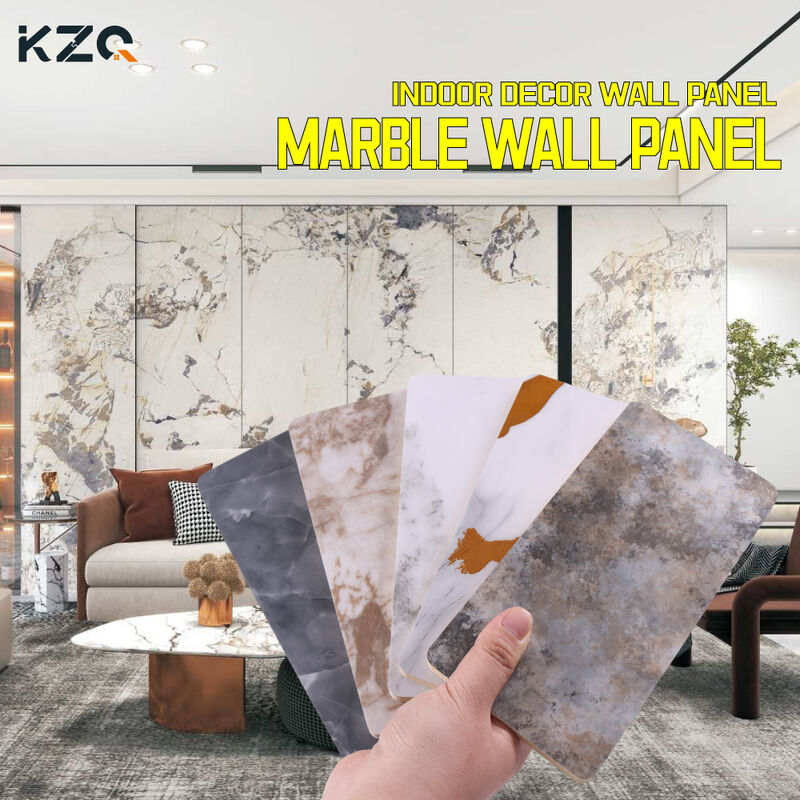 High Gloss Marble Wall Panels Used Indoor Decorative Materials Imitating Ceramic Tiles
