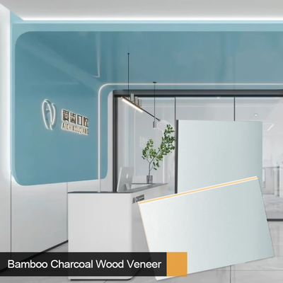 Nouveau design en bambou charbon de bois placage imperméable à l'eau et à l'humidité panneaux muraux métalliques pour les espaces commerciaux
