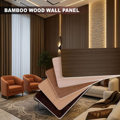 Panneau mural moderne en bois de bambou, imperméable, grain de bois, placage bois, panneau mural en fibre de bambou