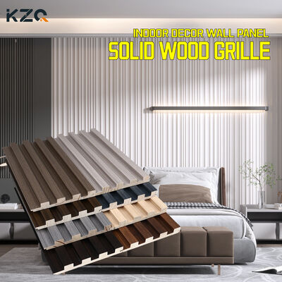 Décoration murale en bois massif, grille en bambou, fond mural en bois, panneau mural WPC