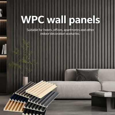 Panneau mural cannelé décoratif intérieur 3D Wpc pour le design intérieur de villa d'hôtel