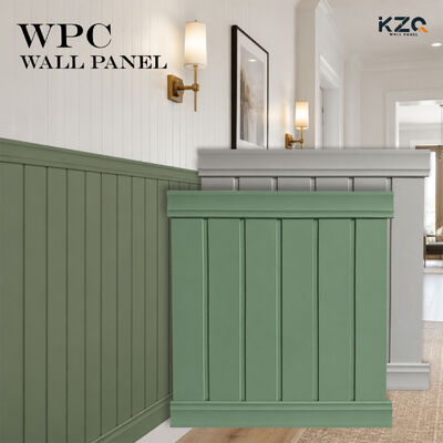 Panneau mural intérieur WPC moderne cannelé, imperméable et ignifuge pour chambre à coucher de villa