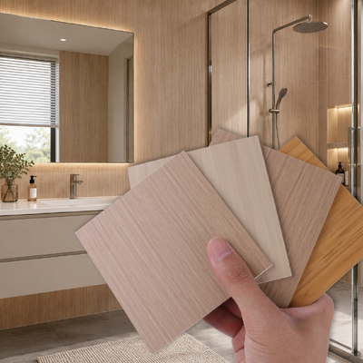 Panneau mural SPC étanche et ignifuge B1 moderne avec installation facile pour salle de bain et douche